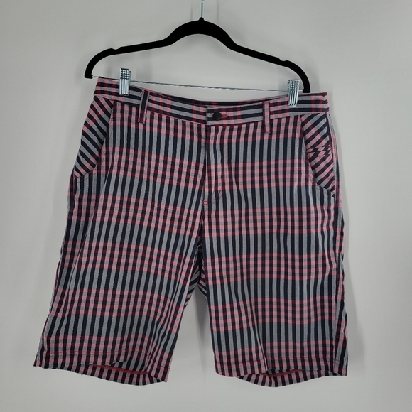 LULULEMON Men’s Kahuna Plaid Red Blue Shorts 36 - Picture 1 of 4